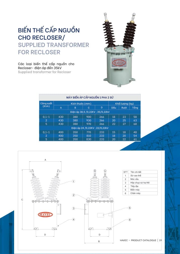 Supply Transformer for Recloser