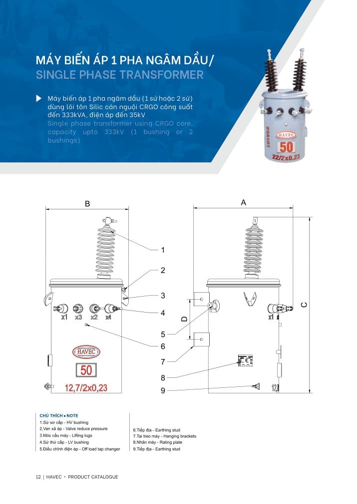 Single-Phase Oil-Immersed Transformer