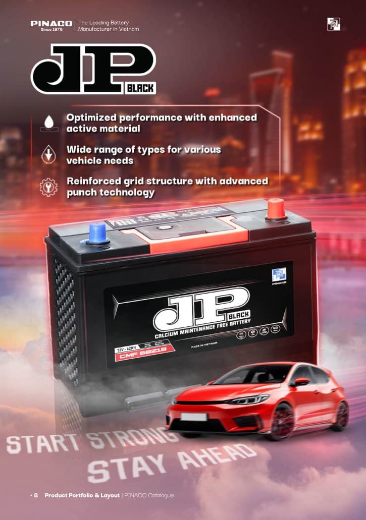 JP Black Calcium Maintenance-Free Battery