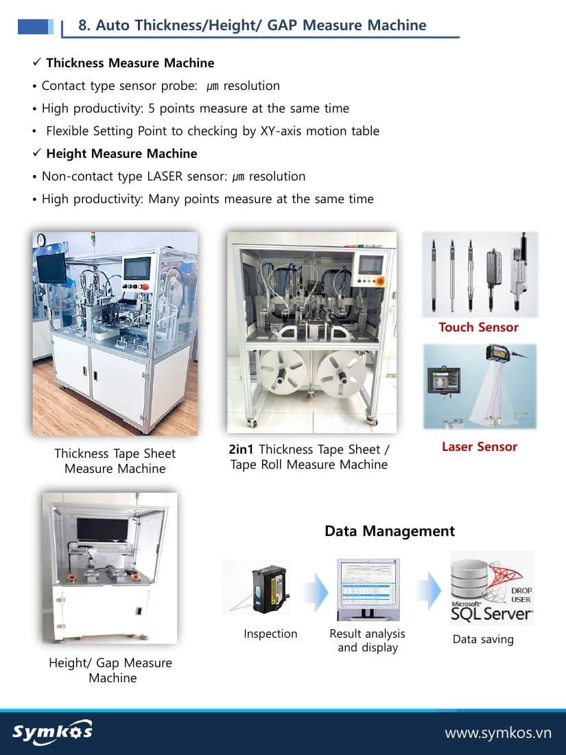 Thickness, Height and Gap Measuring Machine