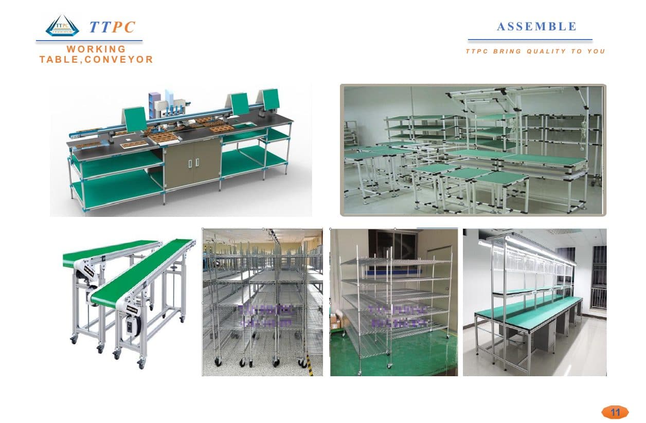 Worktables, Conveyors and Industrial Racks